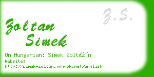 zoltan simek business card